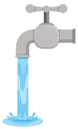 Tab water coming out of tab illustrationのイラスト素材