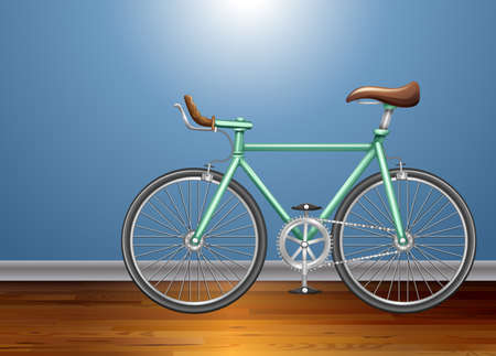 Vintage bicycle in the room illustration.のイラスト素材