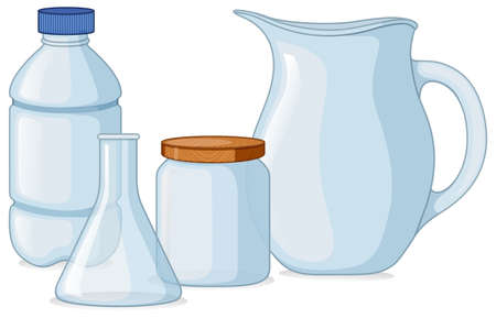 Different types of containers illustration.のイラスト素材