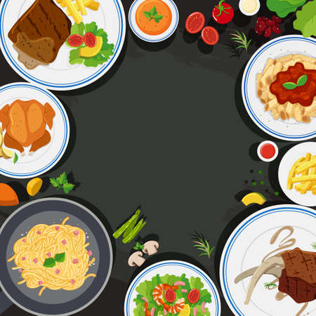 Background template with health food illustrationのイラスト素材