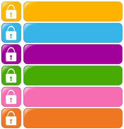 Banner template with lock symbol Vector illustration.のイラスト素材
