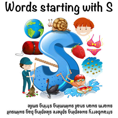 Many words starting with S illustrationのイラスト素材