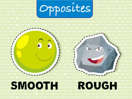 Opposite words for smooth and rough illustrationのイラスト素材