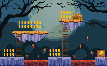 Game Template with Halloween Theme illustrationのイラスト素材