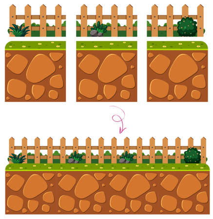 Fence Game Element on White Background illustrationのイラスト素材