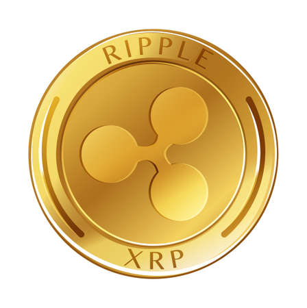 Golden coin on white background illustrationのイラスト素材