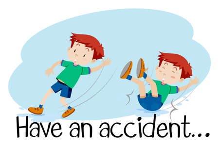 A Boy Having an Accident Vector illustration.のイラスト素材