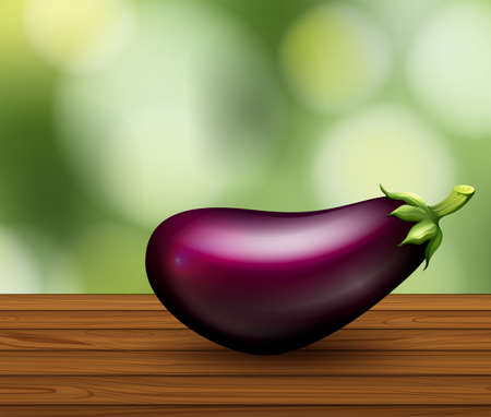 Organic Purple Eggplant Green Blur Background illustrationのイラスト素材