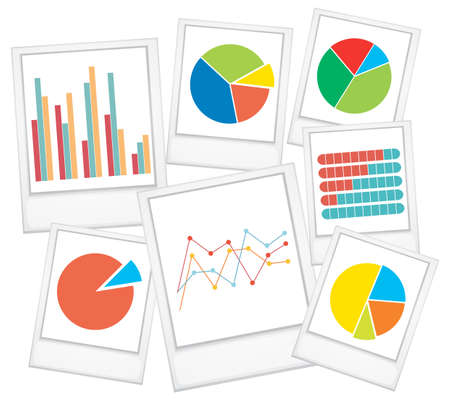 Different Type of Graph on White Background illustrationのイラスト素材