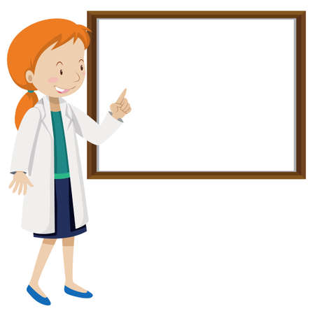 A Doctor and White Board illustrationのイラスト素材