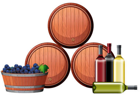 A Winery Element on White Background illustrationのイラスト素材