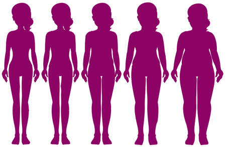Set of figures of different weight illustrationのイラスト素材