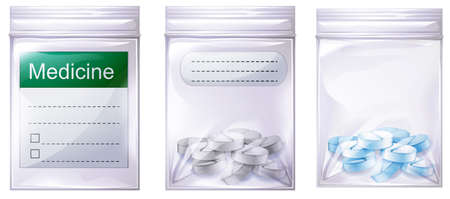 A Set of Medicine Bag illustrationのイラスト素材