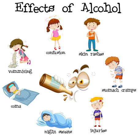 Education of Effects of Alcohol illustrationのイラスト素材