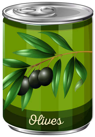 A Can of Black Olive illustrationのイラスト素材