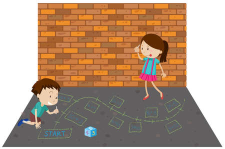 Children Playing Math Game illustrationのイラスト素材