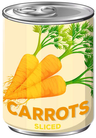 A Can of Sliced Carrots illustrationのイラスト素材