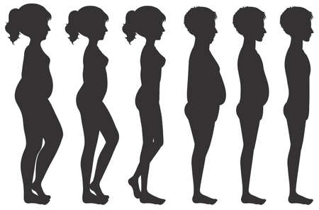 Male and Female Body Transformation illustrationのイラスト素材