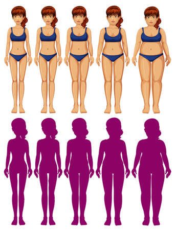 A Set of Woman Body Silhouette illustrationのイラスト素材