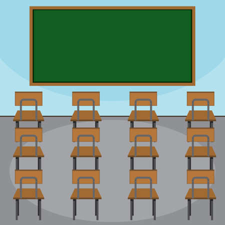 Scene of a classroom illustrationのイラスト素材