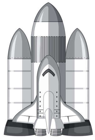 A large shuttle rocket ship illustrationのイラスト素材