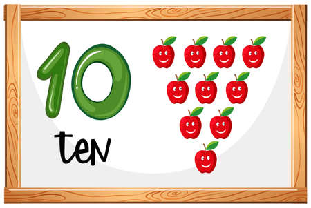 Number ten concept poster illustrationのイラスト素材