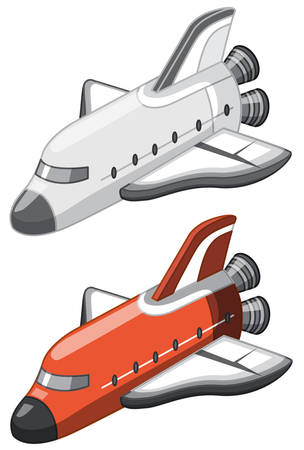 A set of space shuttle illustrationのイラスト素材