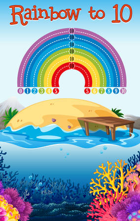 A math counting number game template illustrationのイラスト素材