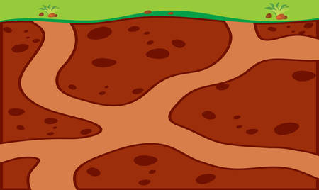 Animal habitat hole underground illustrationのイラスト素材