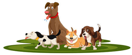 A set of dog illustrationのイラスト素材