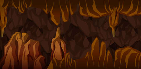 Underground cavern landscape scene illustrationのイラスト素材