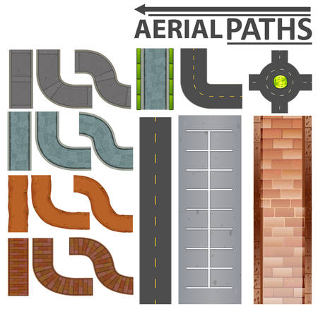 Set of aerial paths illustrationのイラスト素材