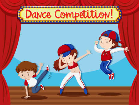 Dance Compeition performance concept illustrationのイラスト素材
