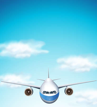 Airplane on the sky illustrationのイラスト素材
