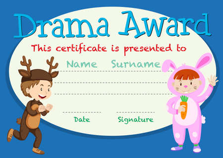 Drama student award template illustrationのイラスト素材