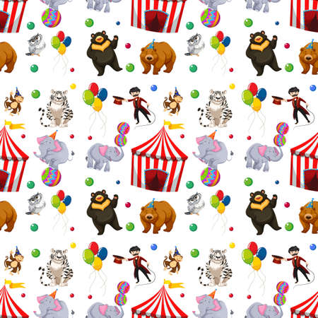 A Seamless circus pattern  illustrationのイラスト素材