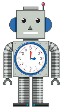 A robot toy on white background illustrationのイラスト素材