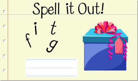 Spell it out gift illustrationのイラスト素材