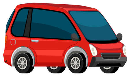 An electric car on white background illustrationのイラスト素材