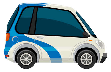 An electric car on white background illustrationのイラスト素材