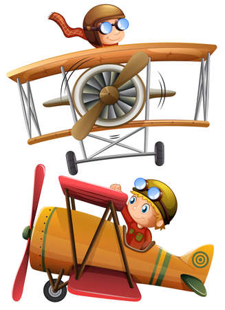 Set of classic airplane illustrationのイラスト素材