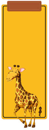 Giraffe on yellow border illustrationのイラスト素材