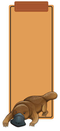 A platypus on blank template illustrationのイラスト素材