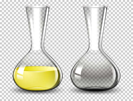 Volumetric flask on transparent background illustrationのイラスト素材