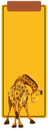 A giraffe on blank template illustrationのイラスト素材