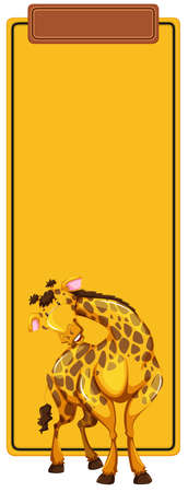 A giraffe on blank template illustrationのイラスト素材