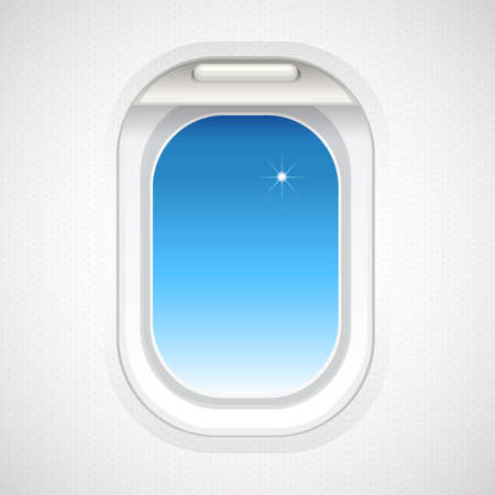 Sky view outside plane window illustrationのイラスト素材