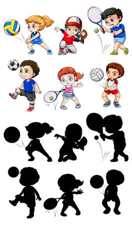 Set of athlete character illustrationのイラスト素材
