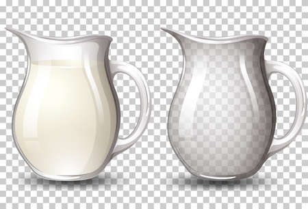 Milk in jar transparent background illustrationのイラスト素材