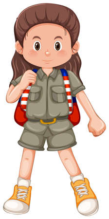 A girl scout character illustrationのイラスト素材